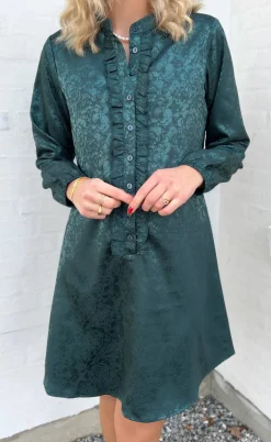 Say INA Copenhagen Kjole - Florina - Dark Green Flower