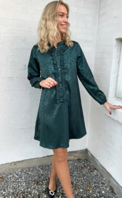Say INA Copenhagen Kjole - Florina - Dark Green Flower