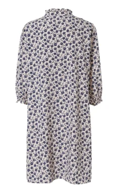 Say INA Copenhagen Kjole - Camilla - White/Blue Flower