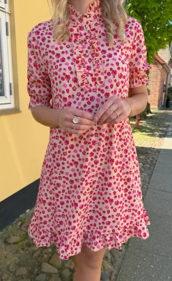 Say INA Copenhagen Kjole - Philine - Pink / Red Flowers