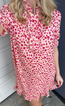 Say INA Copenhagen Kjole - Philine - Pink / Red Flowers