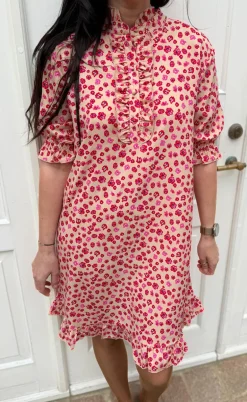 Say INA Copenhagen Kjole - Philine - Pink / Red Flowers