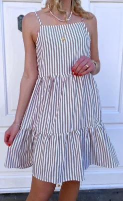 Say INA Copenhagen Kjole - Sisi - Brown White Stripe