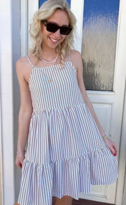 Say INA Copenhagen Kjole - Sisi - Brown White Stripe