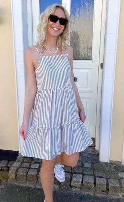 Say INA Copenhagen Kjole - Sisi - Brown White Stripe