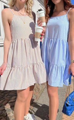 Say INA Copenhagen Kjole - Sisi - Brown White Stripe