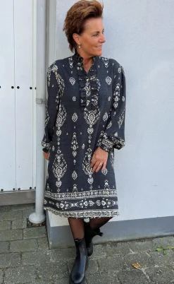 Say INA Copenhagen Kjole - Paulina - Antracit W. Paisley