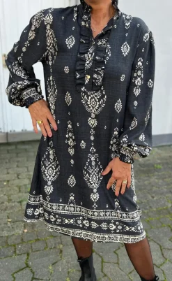 Say INA Copenhagen Kjole - Paulina - Antracit W. Paisley