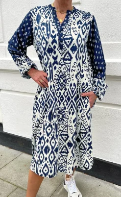 Say INA Copenhagen Kjole - Helena - Creme / Blue