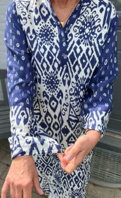 Say INA Copenhagen Kjole - Helena - Creme / Blue