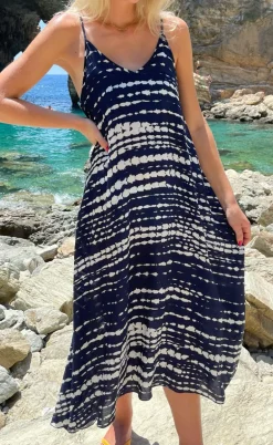 Say INA Copenhagen Kjole - Klara - Navy Tie Dye