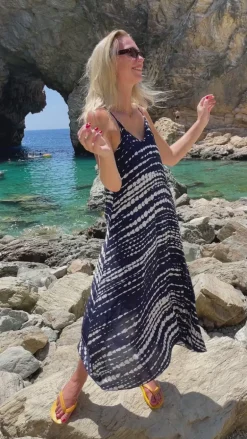 Say INA Copenhagen Kjole - Klara - Navy Tie Dye