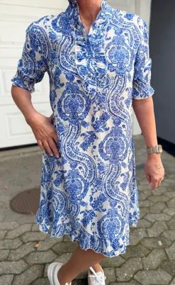 Say INA Copenhagen Kjole - Philine - Blue Paisley