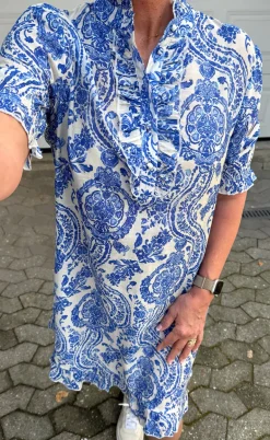 Say INA Copenhagen Kjole - Philine - Blue Paisley