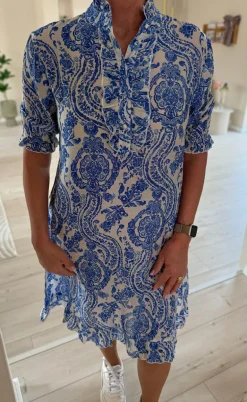 Say INA Copenhagen Kjole - Philine - Blue Paisley