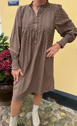 Say INA Copenhagen Kjole - Natalia - Dark Brown W. Dots