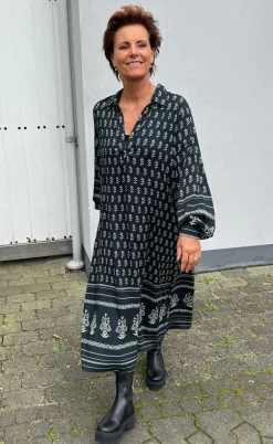 Say INA Copenhagen Kjole - Camma - Black W. Print
