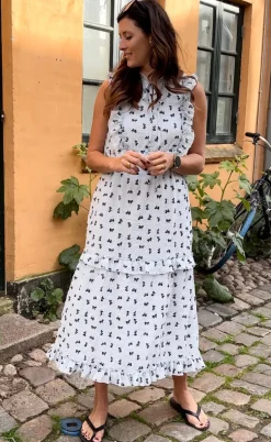 Say INA Copenhagen Kjole - Lilja Bow Dress - Light Blue W. Black Bows