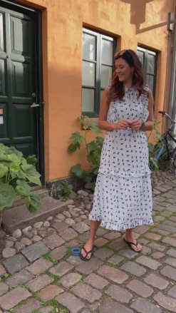 Say INA Copenhagen Kjole - Lilja Bow Dress - Light Blue W. Black Bows