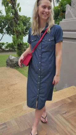 Say INA Copenhagen Kjole - Detia Summer - Denim Blue