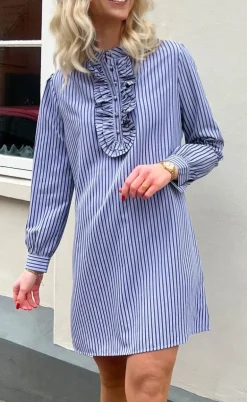 Say INA Copenhagen Kjole - Frederikke - Dark Blue Striped