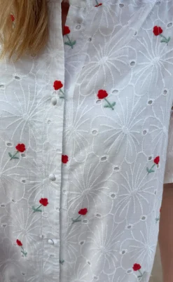 Say INA Copenhagen Kjole - Claudia - White Lace W. Embroidery Flowers