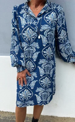 Say INA Copenhagen Kjole - Augusta - Navy Blue Paisley