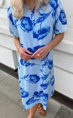 Say INA Copenhagen Kjole - Celeste - Blue Flower
