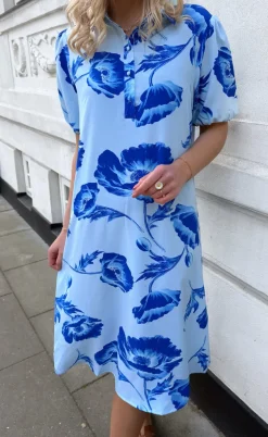 Say INA Copenhagen Kjole - Celeste - Blue Flower