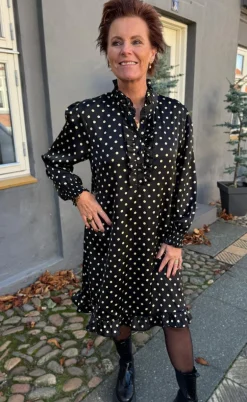 Say INA Copenhagen Kjole - Pia - Black W. Green Dots