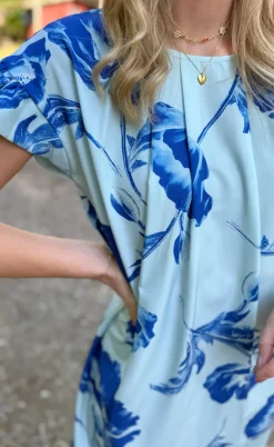 Say INA Copenhagen Kjole - Cecilia - Blue Flower
