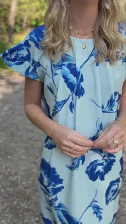 Say INA Copenhagen Kjole - Cecilia - Blue Flower