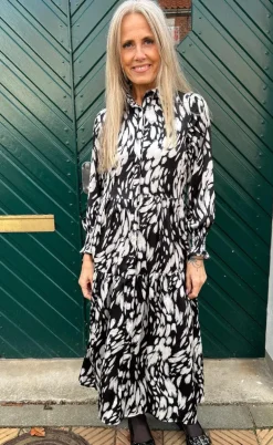 Say INA Copenhagen Kjole - Anna - Black / White Print