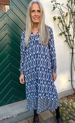 Say INA Copenhagen Kjole - Camma - Blue Printed