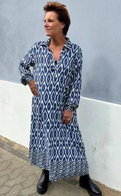Say INA Copenhagen Kjole - Camma - Blue Printed