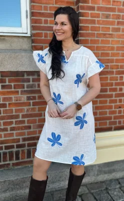 Say INA Copenhagen Kjole - Emma - Blue Leaf Embroidery
