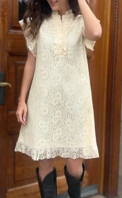 Say INA Copenhagen Kjole - Pia Lace Summer - Creme