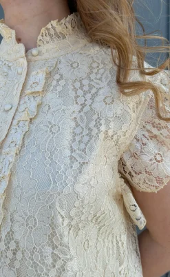 Say INA Copenhagen Kjole - Pia Lace Summer - Creme