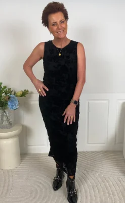 Say INA Copenhagen Kjole - Sophia Mesh - Black Flower