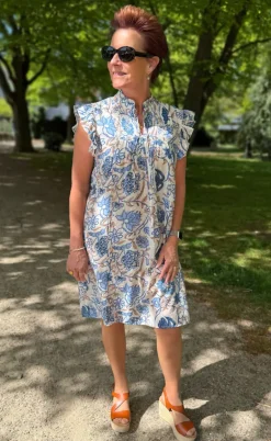 Say INA Copenhagen Kjole - Emmi - Blue Flowers