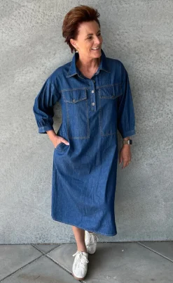 Say INA Copenhagen Kjole - Holly - Denim Blue