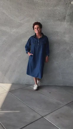 Say INA Copenhagen Kjole - Holly - Denim Blue