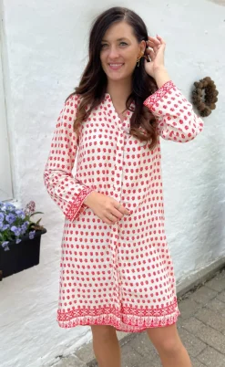 Say INA Copenhagen Kjole - Katia - White/Red