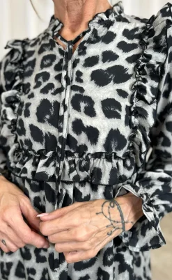 Say INA Copenhagen Kjole - Elina - Grey Leopard