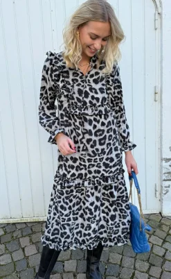 Say INA Copenhagen Kjole - Elina - Grey Leopard