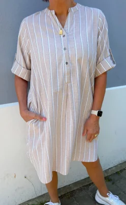 Say INA Copenhagen Kjole - Nia - Beige Striped