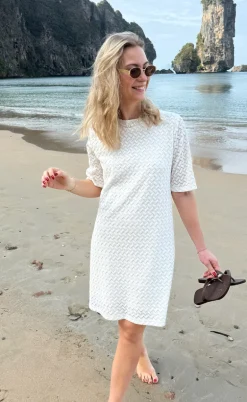 Say INA Copenhagen Kjole - Diana - White Zig Zag