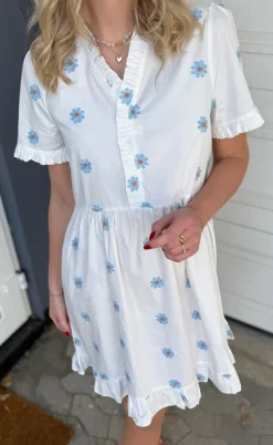 Say INA Copenhagen Kjole - Catja Summer - Blue Flower Embroidery