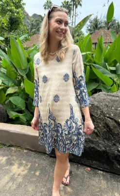 Say INA Copenhagen Kjole - Arianna - Blue Paisley