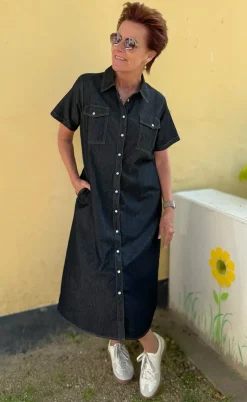 Say INA Copenhagen Kjole - Detia Summer - Black Denim